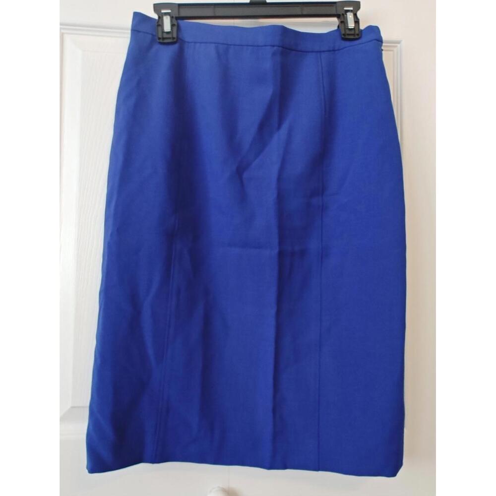 Black Label by Evan Picone Pencil Suit Skirt Blue Size 4 Knee Length